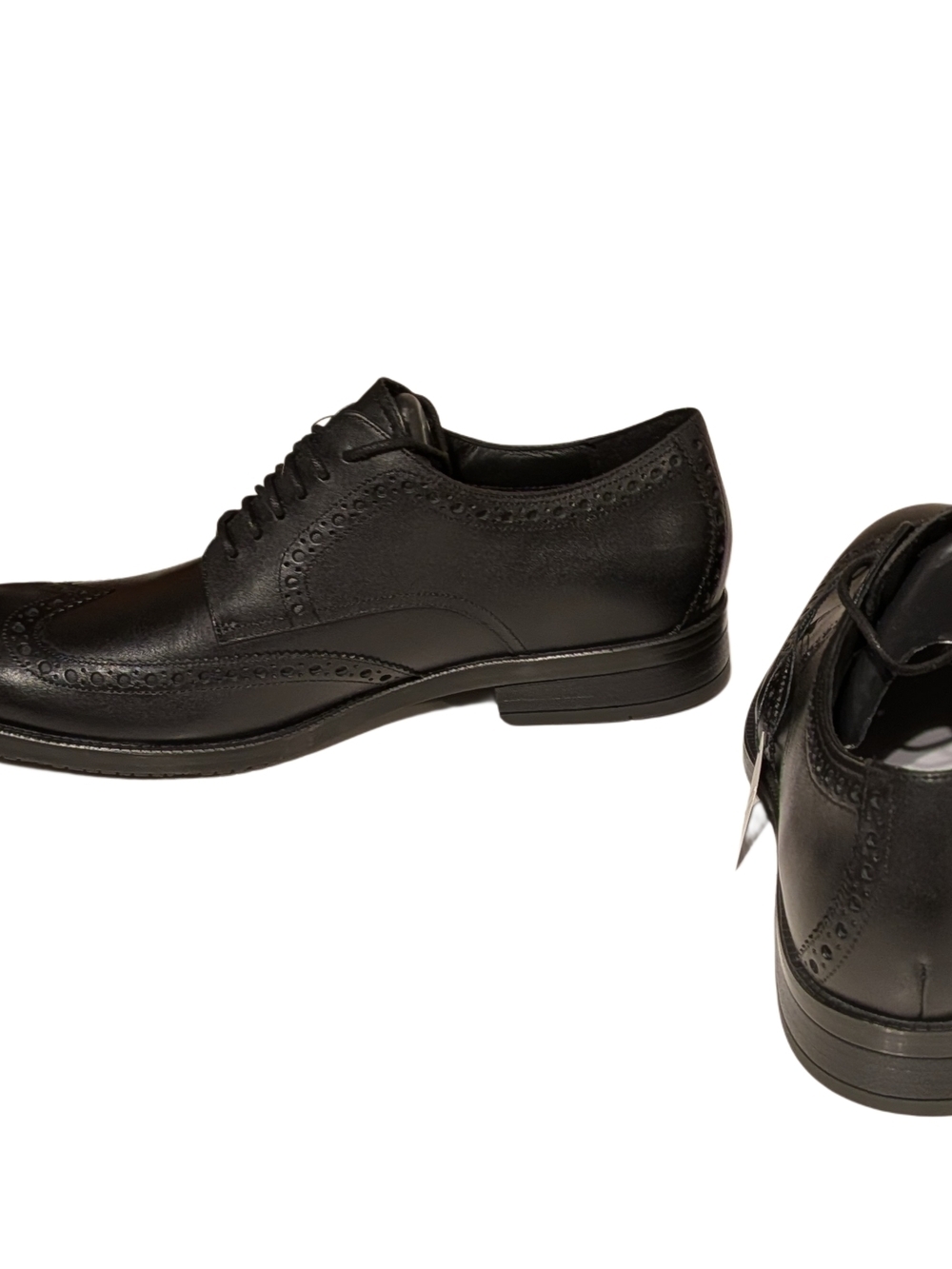 Cole Haan Black Leather Wingtip Derby Shoes - Picture 8 of 9